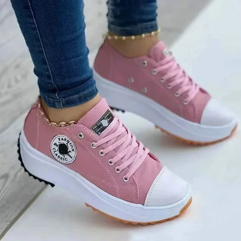 Chaussures Femme Plateforme Lacets Confort Décontracté - image de produit 1