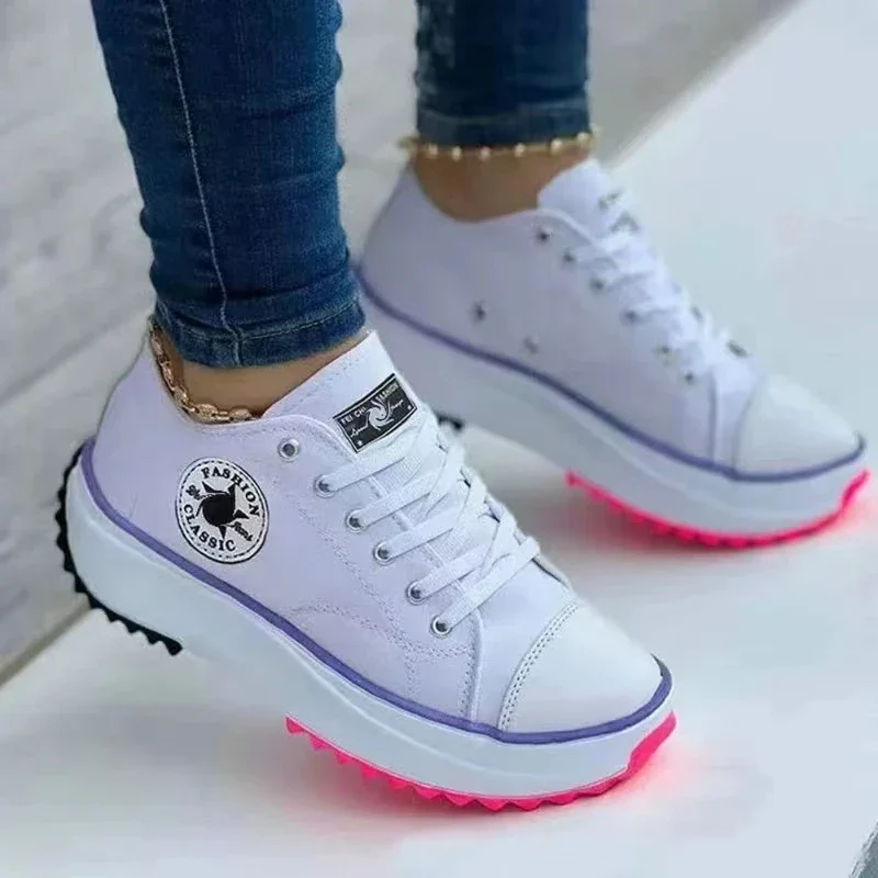 Chaussures Femme Plateforme Lacets Confort Décontracté - image de produit 3