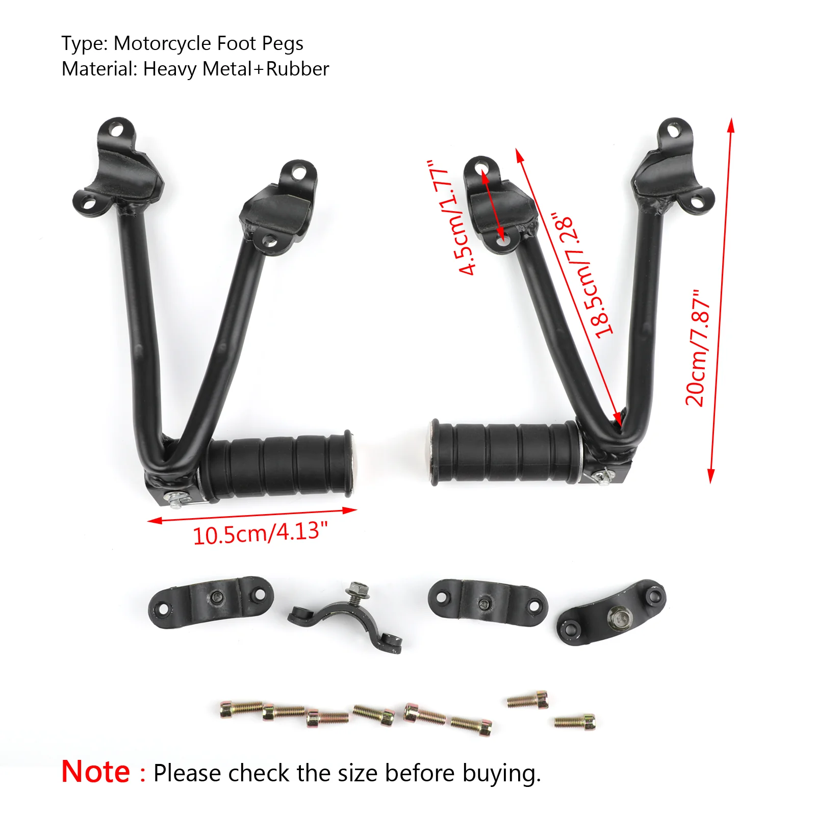 Support de repose-pied passager arrière pour Kawasaki Vulcan 650 VN650 2015+ Noir Generic