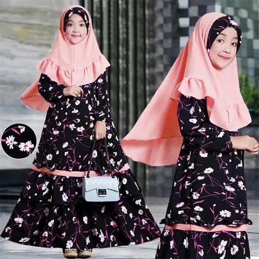 Robe de Prière Maxi pour Enfants, Ensemble Imprimé pour Ramadan - image de produit 1
